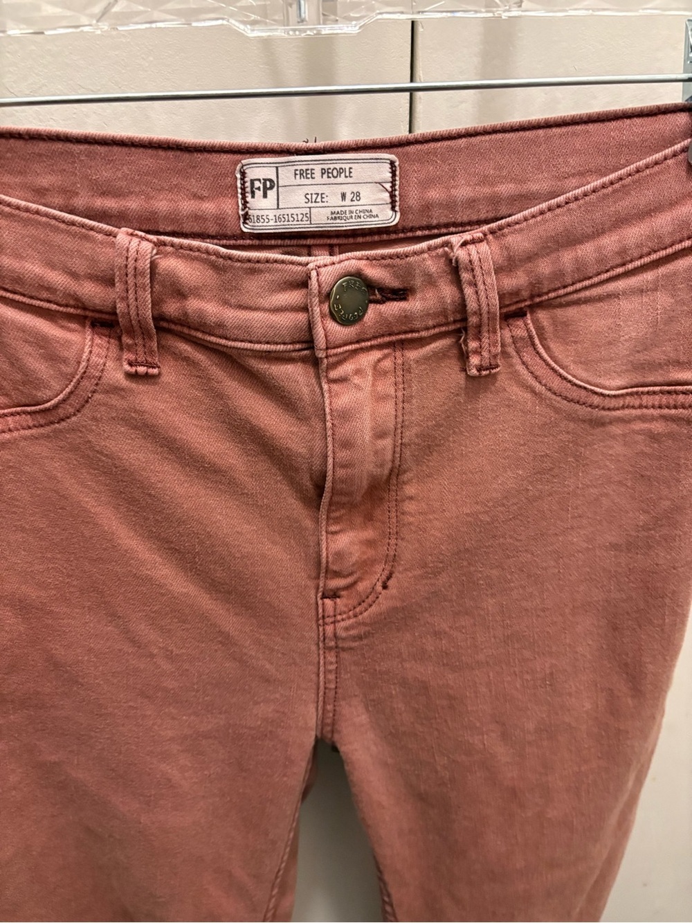 Free People Skinny Leg Ankle Faded Jeans in Rust Pink Women’s 28 Grunge,90s,boho - Picture 4 of 9